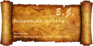 Bulyovszki Julitta névjegykártya